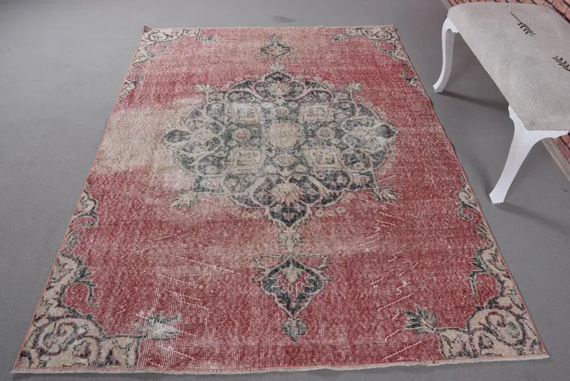 赤と青のオンブレラグ、5.3x7.2フィートのシックな装飾