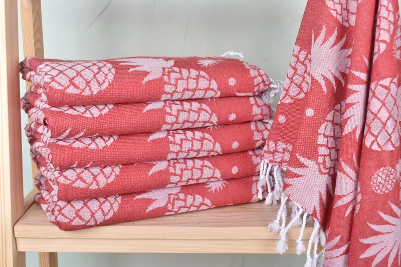 Valentines Day Gift Idea, Custom Name Towel, Bridal Shower Gift, Custom Wedding Gift, 70x36 Cotton Pineapple Design Towel, Beach Towel Bulk - 2