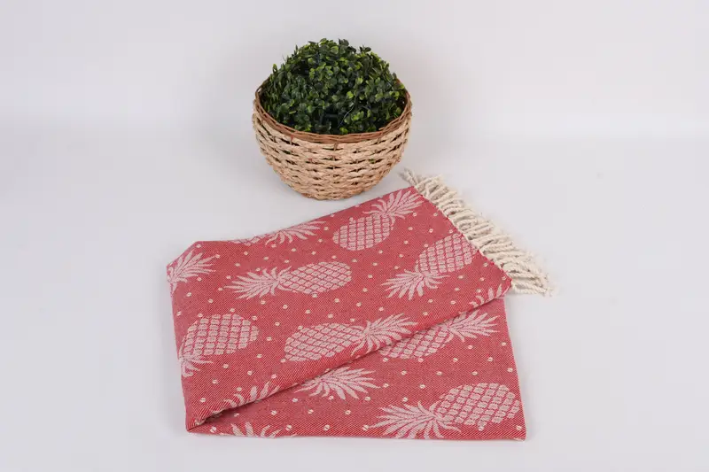 80x40 Cotton Pineapple Design Towel, Turkish Towel Monogram, Lightweight towel, Gift For Coworker, Best Beach Towel, Pool Towels, Sand-free towel - 5