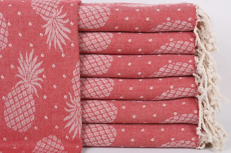 80x40 Cotton Pineapple Design Towel, Turkish Towel Monogram, Lightweight towel, Gift For Coworker, Best Beach Towel, Pool Towels, Sand-free towel - 1