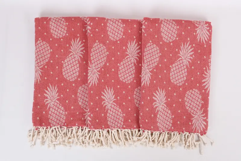 80x40 Cotton Pineapple Design Towel, Turkish Towel Monogram, Lightweight towel, Gift For Coworker, Best Beach Towel, Pool Towels, Sand-free towel - 8