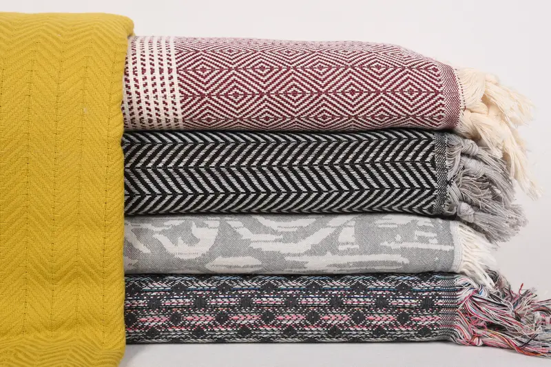 Bachelorette Gifts, 80x60 Cotton Set of 5 Towel, Decorative Blanket, Woven Blanket, Best Wedding Gift, Unique Gift, Turkish Cotton Throw Blanket - 1