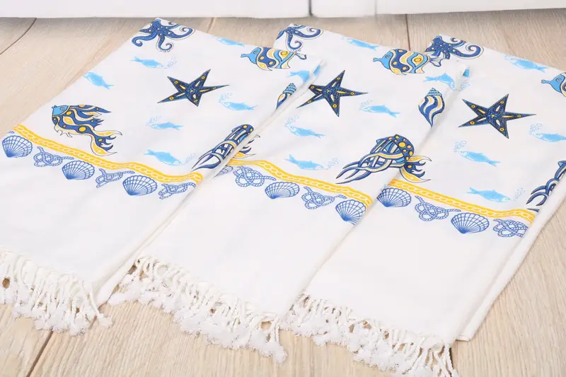 Cotton towel, Bachelorette Party Favors, 70x40 Cotton Sea Patterned Towel, Beach Towel Bulk, Bachelor Bachelorette Party Favors, House Warming Gift - 7