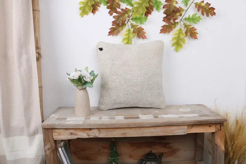 14x14 White Pillow Cover, Pillow for Couch, Turkish Corner Pillow Cover, Home Decor Pillow, Boho Pillow, Cushion, Sofa Cushion - 1