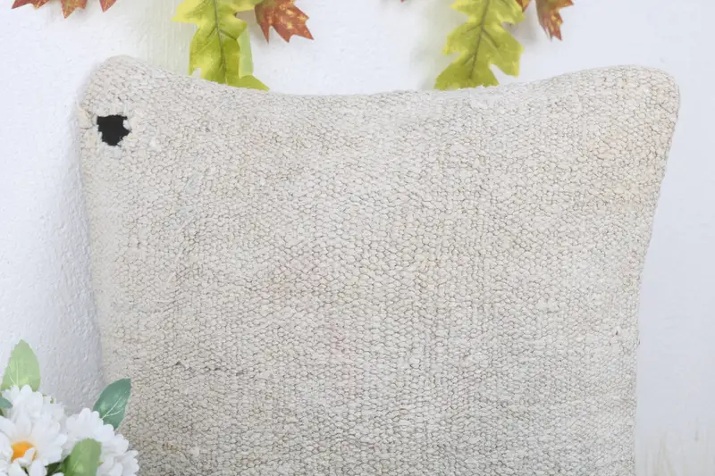 14x14 White Pillow Cover, Pillow for Couch, Turkish Corner Pillow Cover, Home Decor Pillow, Boho Pillow, Cushion, Sofa Cushion - 5