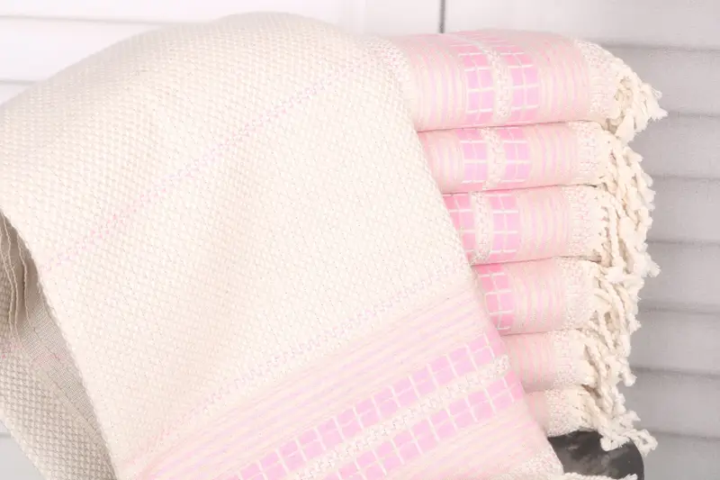 Striped Towel Pink Linen, Bachelorette Party Favor, 38x65 Inches