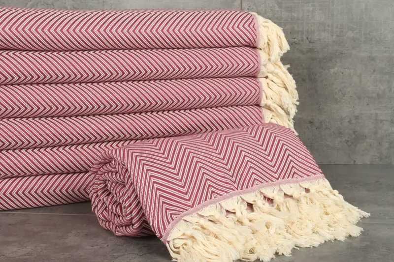 Christmas Favors, Decorative Blanket, Monogram Blanket, Beach Bachelorette Party Decorations, 92x80 Cotton Striped Towel, Housewarming Gift - 2