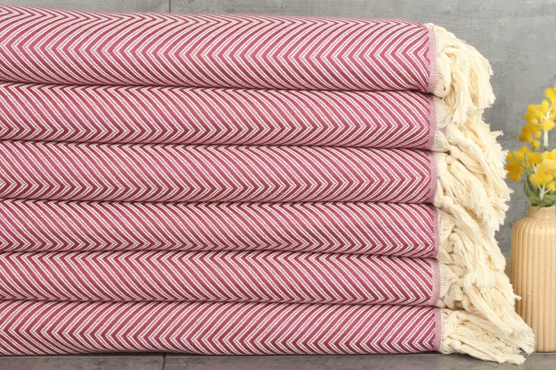 Christmas Favors, Decorative Blanket, Monogram Blanket, Beach Bachelorette Party Decorations, 92x80 Cotton Striped Towel, Housewarming Gift - 1