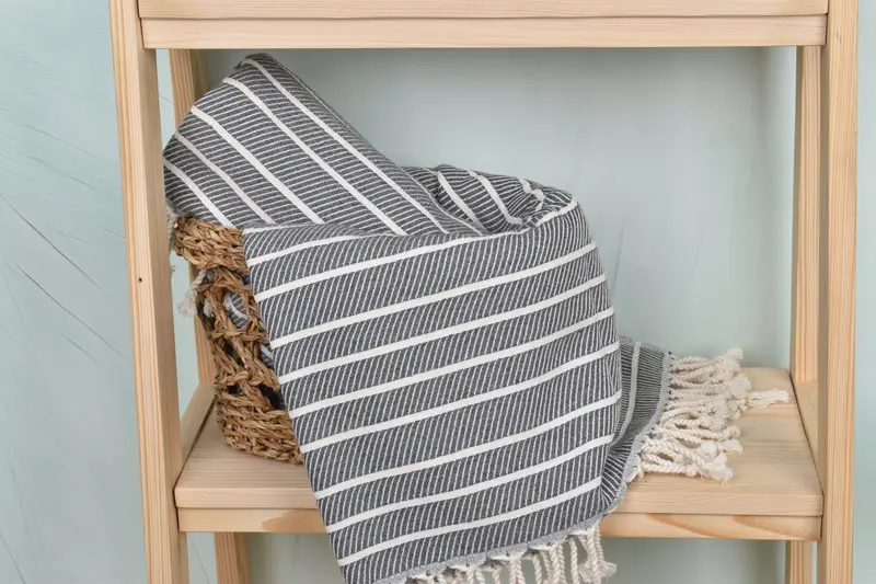 70x40 Cotton Striped Towel, Beach towel, Turkish beach towel with fringe, Yoga Towel, Personalized Wedding Gift, Bachelor Party Favors, Bath towel - 4
