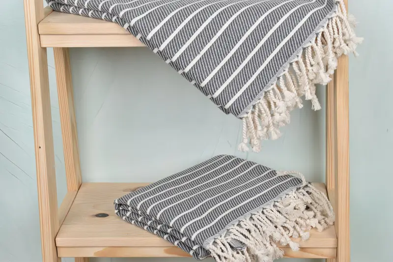 70x40 Cotton Striped Towel, Beach towel, Turkish beach towel with fringe, Yoga Towel, Personalized Wedding Gift, Bachelor Party Favors, Bath towel - 5
