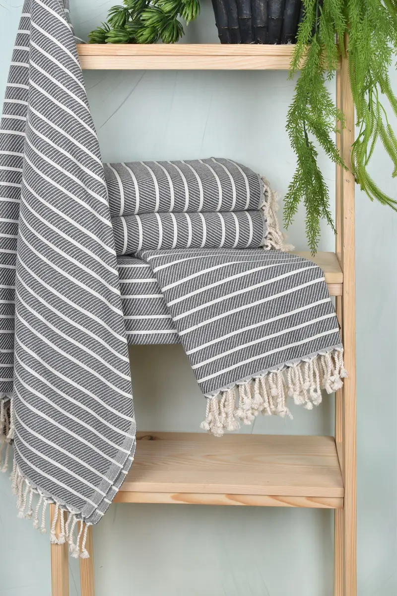 70x40 Cotton Striped Towel, Beach towel, Turkish beach towel with fringe, Yoga Towel, Personalized Wedding Gift, Bachelor Party Favors, Bath towel - 6