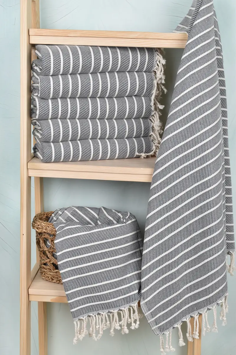 70x40 Cotton Striped Towel, Beach towel, Turkish beach towel with fringe, Yoga Towel, Personalized Wedding Gift, Bachelor Party Favors, Bath towel - 3