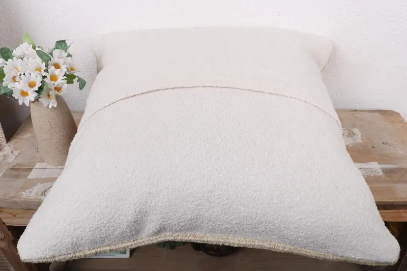Muted Pillow Cover, Pillow Sham, 18x18 Beige Pillow Cover, Boho Pillow Sham Cover, Turkish Pillow, Bench Pillow, Pillow for Sofa - 7