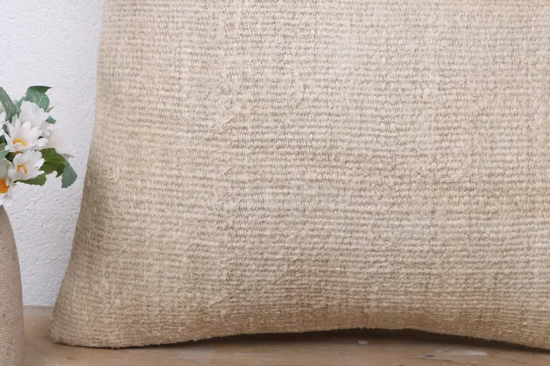 Muted Pillow Cover, Pillow Sham, 18x18 Beige Pillow Cover, Boho Pillow Sham Cover, Turkish Pillow, Bench Pillow, Pillow for Sofa - 3