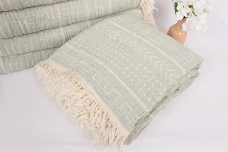 House Warming Gift, Woven Blanket, Gift For Wedding Day, 92x80 Cotton Ethnic Design Towel, Housewarming Gift, Bachelorette Party Favors - 5