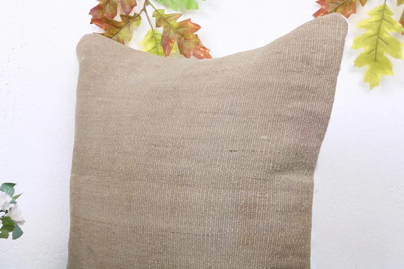 18x18 Beige Pillow Sham, Interior Designer Pillow, Lounge Throw Cushion, Pillow, Lounge Throw Pillow Case, Vintage Kilim Pillow, Gift Pillow - 5