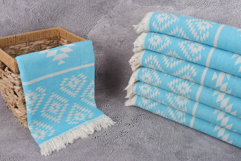 Wedding Gifts Towel, Travel towel, Hammam towel, 70x36 Cotton Kilim Towel, Embroidered Turkish Towel, Bridal Gifts, Bachelorette Party Items - 4