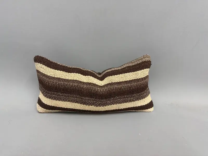 Designer Throw Pillow Case, Home Decor Pillow, Pillow, Vintage Pillow, Indoor Pillow Cover, 8x16 Brown Cushion Cover, Gift Pillow - 1