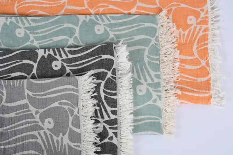 Organic Throw, Bridesmaid Gifts, Bedspread, 70x60 Cotton Fish Design Towel, Bachelorette Party Items, Maid Of Honor Gift, Throw Blanket Couch - 3