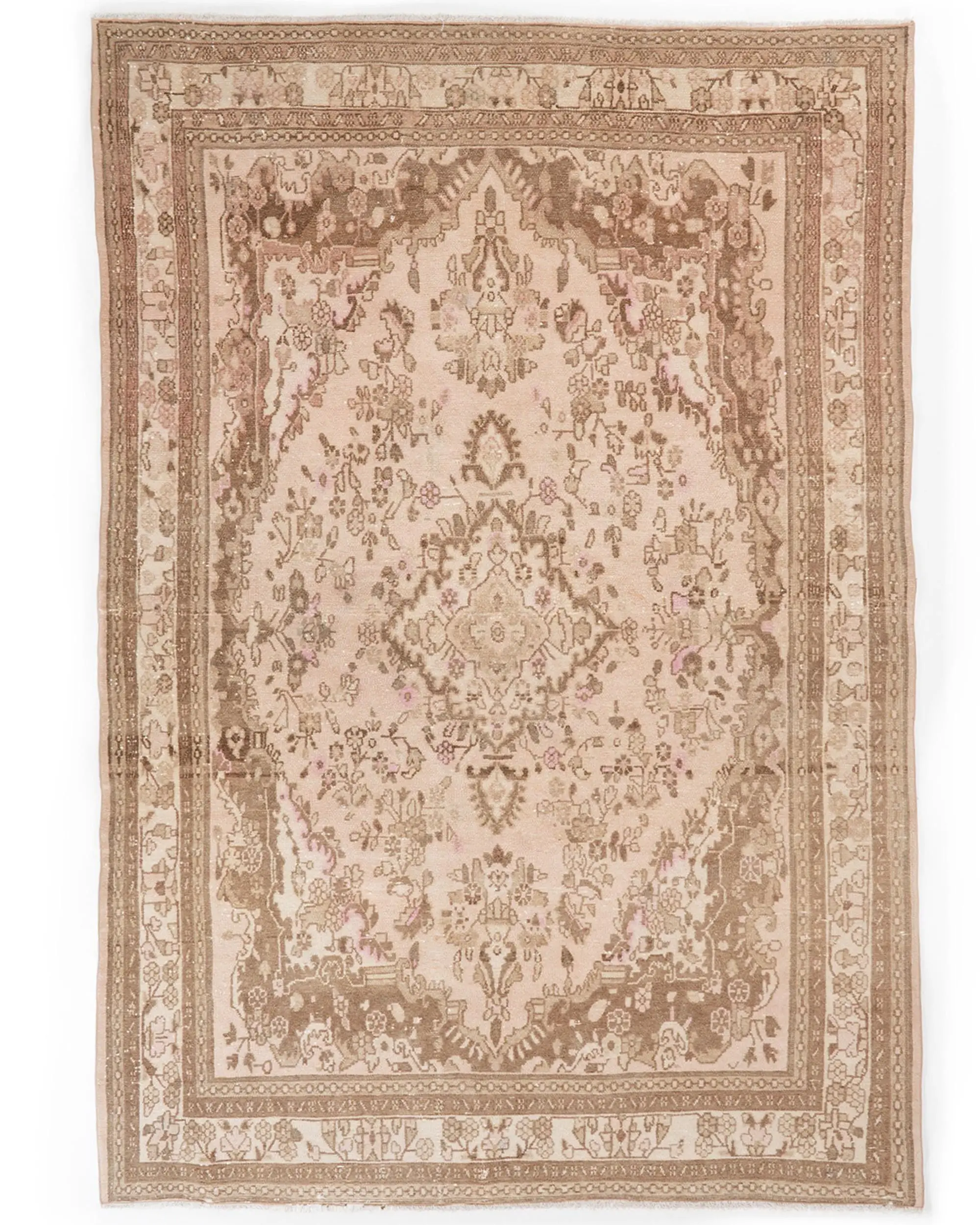 Vintage Türk Büyük Halısı 6,9x9,6 ft (210x294 cm), Kahverengi Halı - 1