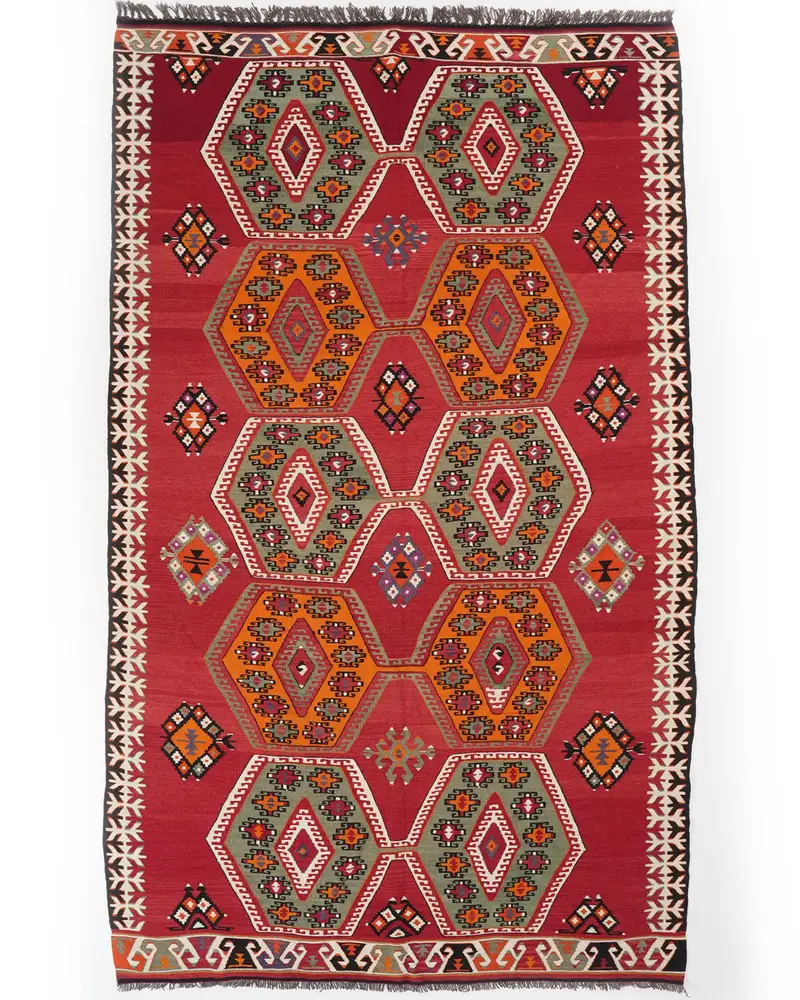 Kırmızı Halı, 5,8x9,8 ft - Canlı ve Ferah