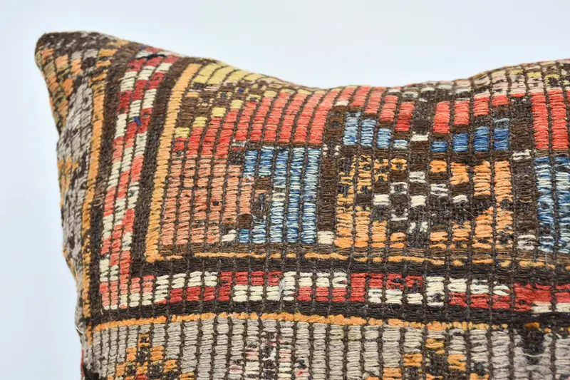 Outdoor Bolster Cushion, Gift Pillow, 24x24 Yellow Cushion, Cushion Case, Vintage Kilim Pillow, Ethnical Kilim Rug Pillow - 2