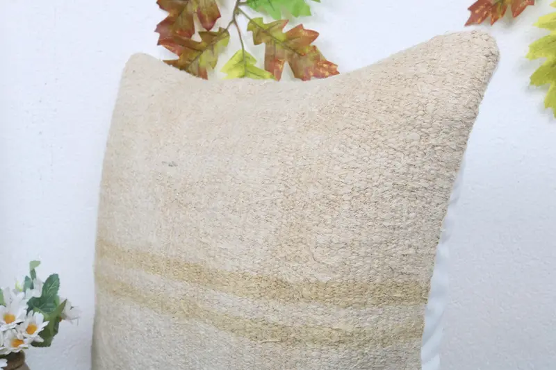 18x18 Beige Pillow Cover, Home Decor Pillow, Vintage Kilim Throw Pillow, Cushion Cover, Living Room Throw Cushion Cover, Kilim Cushion Sham - 5