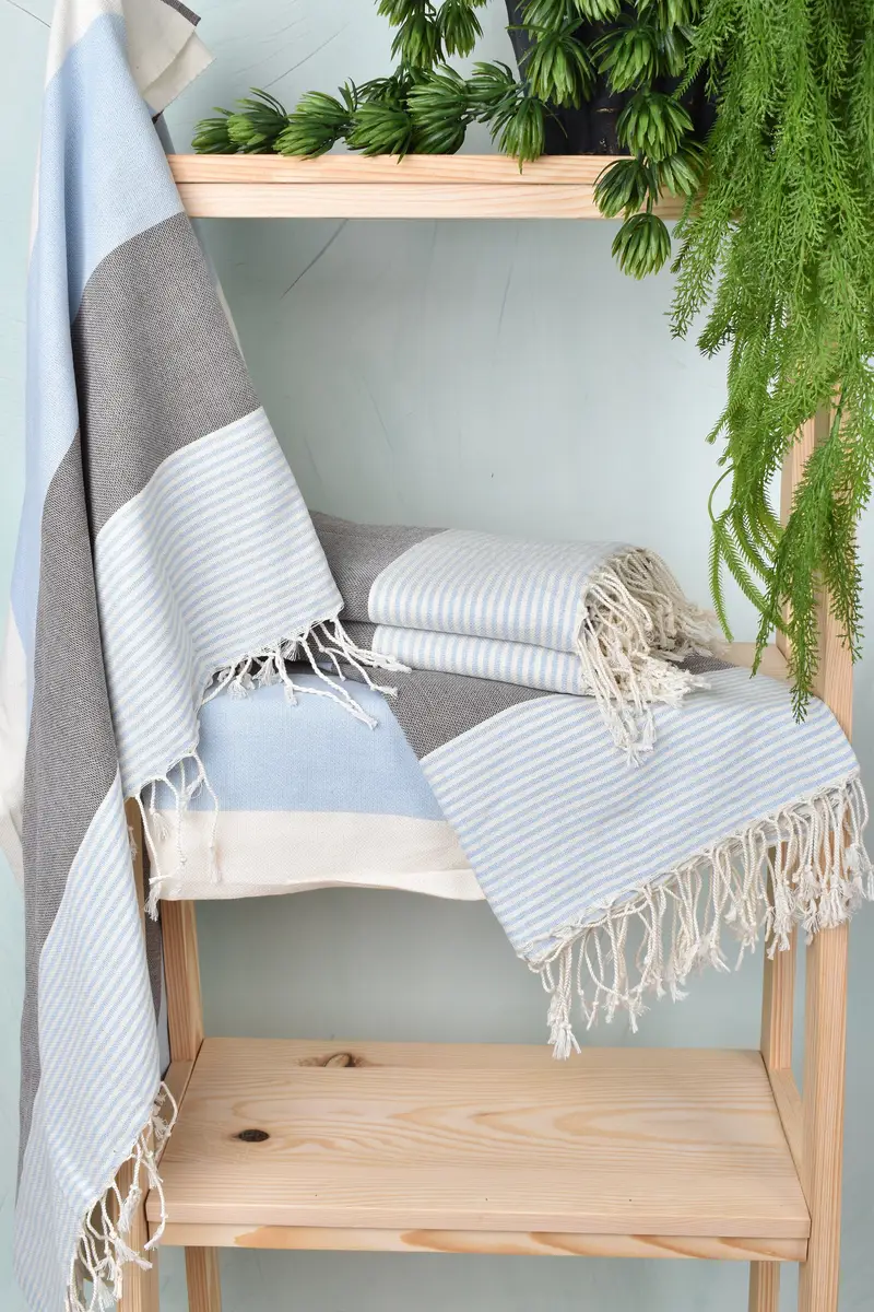 Embroidery Towels, Turkish Towel Beach, Bridesmaid Gifts, 68x40 Cotton Striped Towel, Turkish fouta towel for outdoor use, Wedding Favors - 6