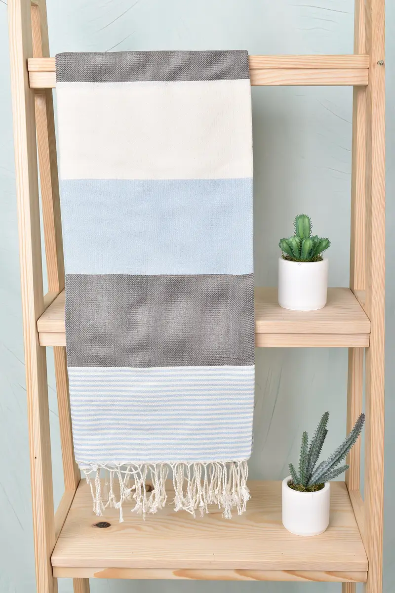 Embroidery Towels, Turkish Towel Beach, Bridesmaid Gifts, 68x40 Cotton Striped Towel, Turkish fouta towel for outdoor use, Wedding Favors - 8