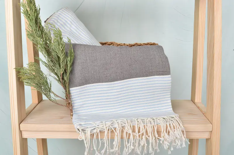 Embroidery Towels, Turkish Towel Beach, Bridesmaid Gifts, 68x40 Cotton Striped Towel, Turkish fouta towel for outdoor use, Wedding Favors - 4