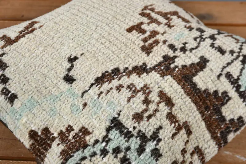 Hippie Throw Pillow Sham, 12x12 Beige Pillow Sham, Turkish Pillow, Vintage Pillow, Vintage Kilim Pillow, Cushion Cover, Knitted Pillow Case - 4