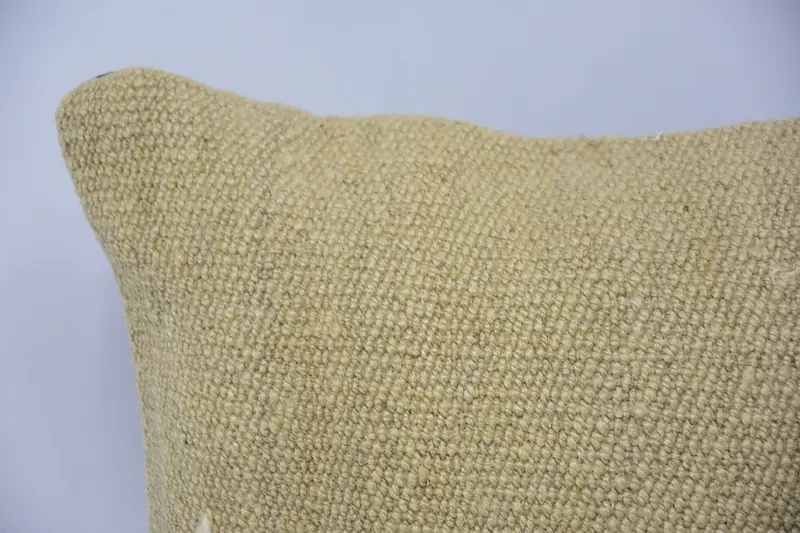 Vintage Kilim Throw Pillow, Vintage Pillow, 16x16 Beige Pillow Case, Turkish Bench Pillow Sham, Cushion Cover, Vintage Kilim Pillow - 2