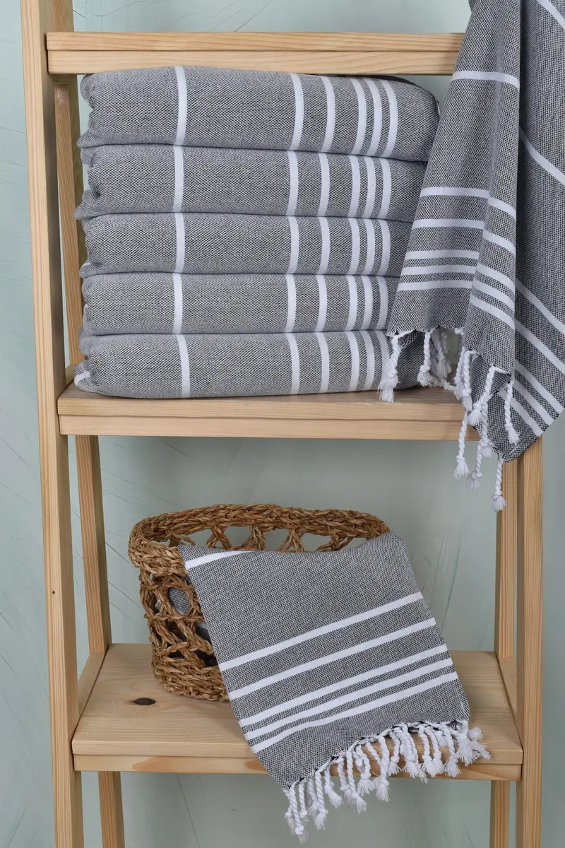 Wedding Favors, Small Bath Towels, Custom Wedding Gifts, Turkish Tea Towel, 38x18 Cotton Striped Towel, Bridal Shower Favor, Decorative Towel - 3