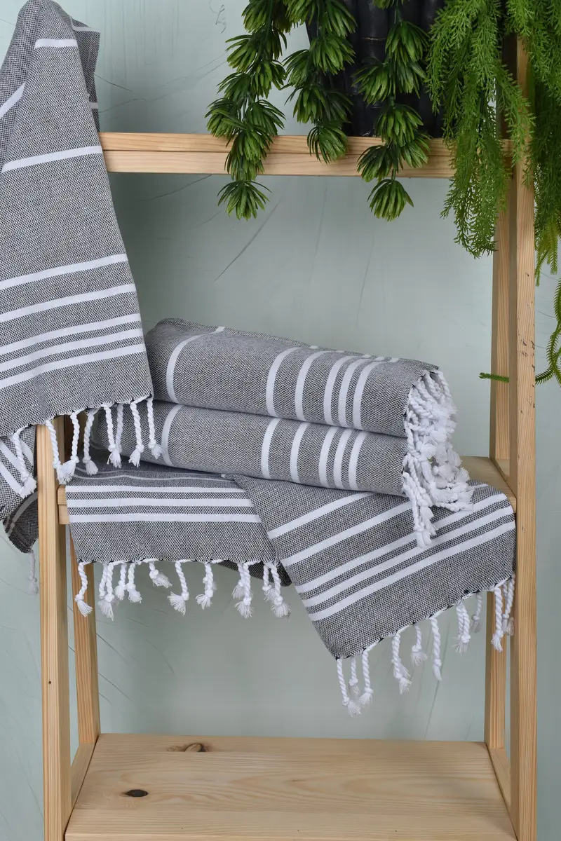 Wedding Favors, Small Bath Towels, Custom Wedding Gifts, Turkish Tea Towel, 38x18 Cotton Striped Towel, Bridal Shower Favor, Decorative Towel - 6
