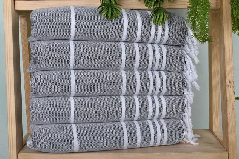 Wedding Favors, Small Bath Towels, Custom Wedding Gifts, Turkish Tea Towel, 38x18 Cotton Striped Towel, Bridal Shower Favor, Decorative Towel - 1