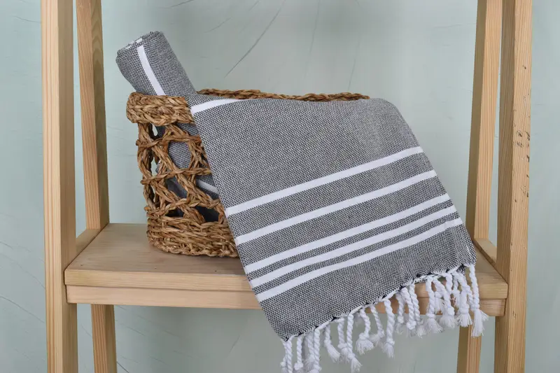 Wedding Favors, Small Bath Towels, Custom Wedding Gifts, Turkish Tea Towel, 38x18 Cotton Striped Towel, Bridal Shower Favor, Decorative Towel - 4