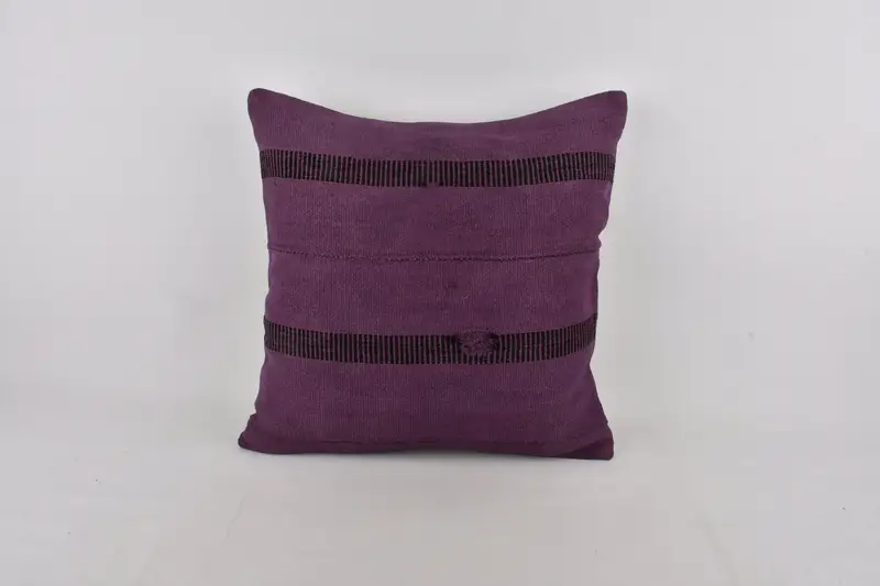 Vintage Pillow, Pillow, Patio Pillow Case, Kilim Cushion Sham, Vintage Kilim Pillow, Turkish Rugs Pillow Cover, 24x24 Purple Pillow Case - 1
