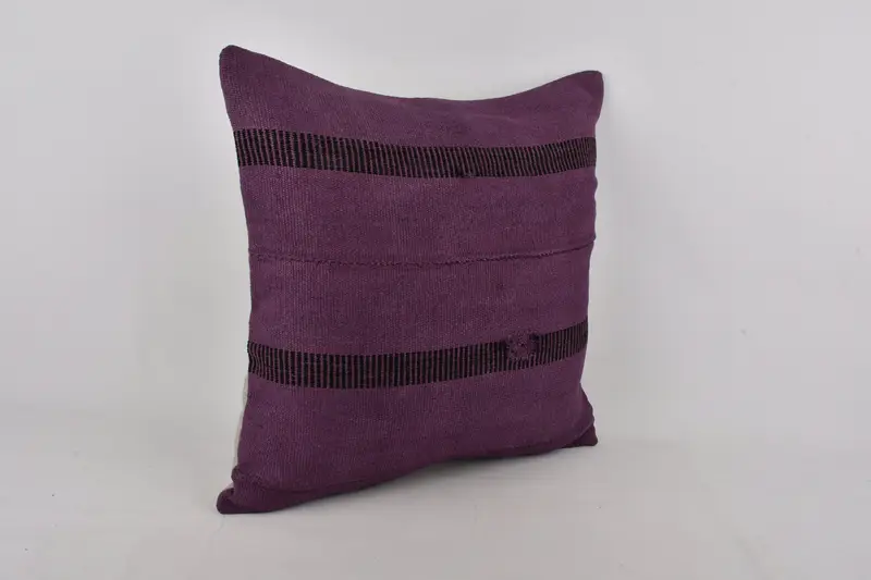 Vintage Pillow, Pillow, Patio Pillow Case, Kilim Cushion Sham, Vintage Kilim Pillow, Turkish Rugs Pillow Cover, 24x24 Purple Pillow Case - 2
