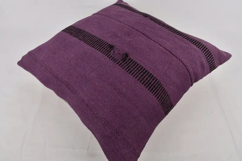 Vintage Pillow, Pillow, Patio Pillow Case, Kilim Cushion Sham, Vintage Kilim Pillow, Turkish Rugs Pillow Cover, 24x24 Purple Pillow Case - 6