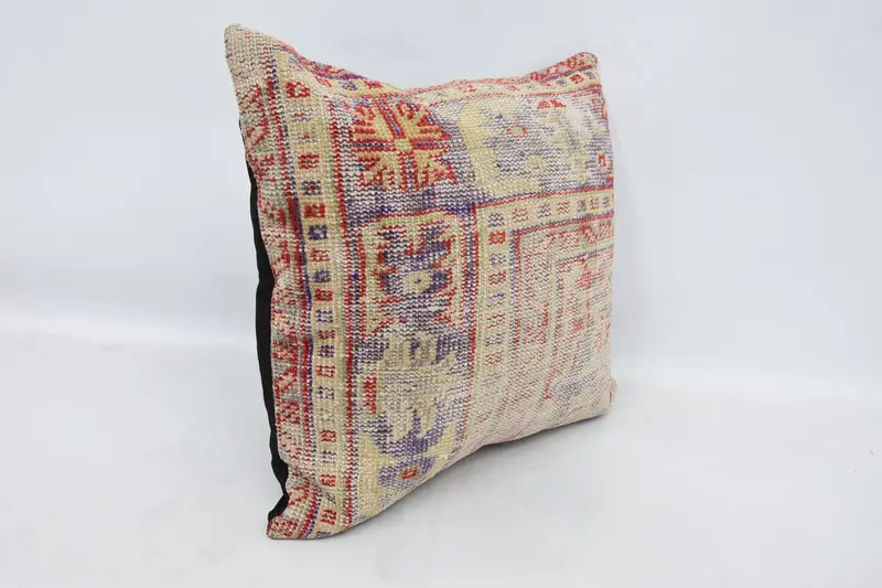 Pillow for Couch, Interior Designer Pillow, Kilim Rug Cushion Case, 24x24 Beige Cushion Case, Handmade Cushion Case, Vintage Pillow, Pillow Cover - 3