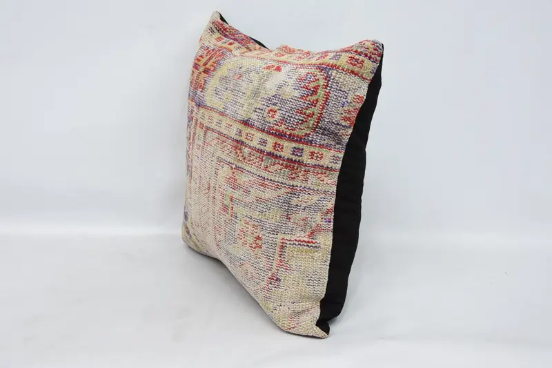 Pillow for Couch, Interior Designer Pillow, Kilim Rug Cushion Case, 24x24 Beige Cushion Case, Handmade Cushion Case, Vintage Pillow, Pillow Cover - 4