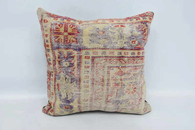 Pillow for Couch, Interior Designer Pillow, Kilim Rug Cushion Case, 24x24 Beige Cushion Case, Handmade Cushion Case, Vintage Pillow, Pillow Cover - 1