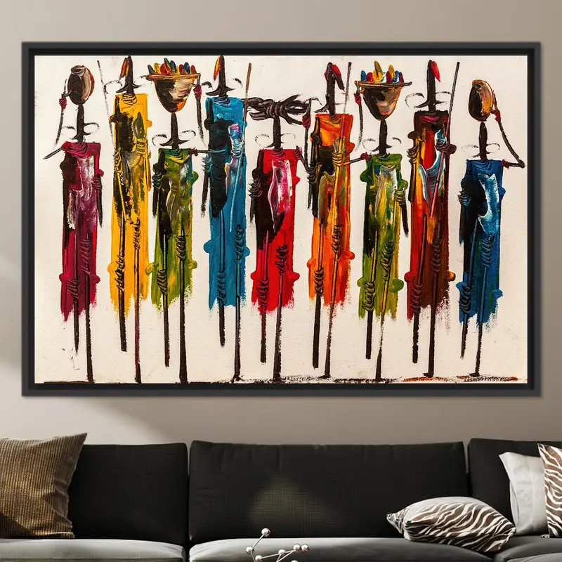 エレガントなマサイ キャンバス: 活気に満ちたアフリカの人々 アートワーク プリント