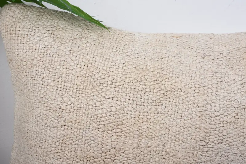 Accent Pillow Case, 12x20 Beige Pillow Cover, Kilim Cushion Sham, Pillow, Bright Cushion, Vintage Kilim Throw Pillow, Ethnical Kilim Rug Pillow - 2
