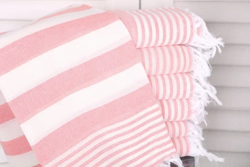 Wedding Gifts Towel Striped Orange Cotton, 36x67 Inches