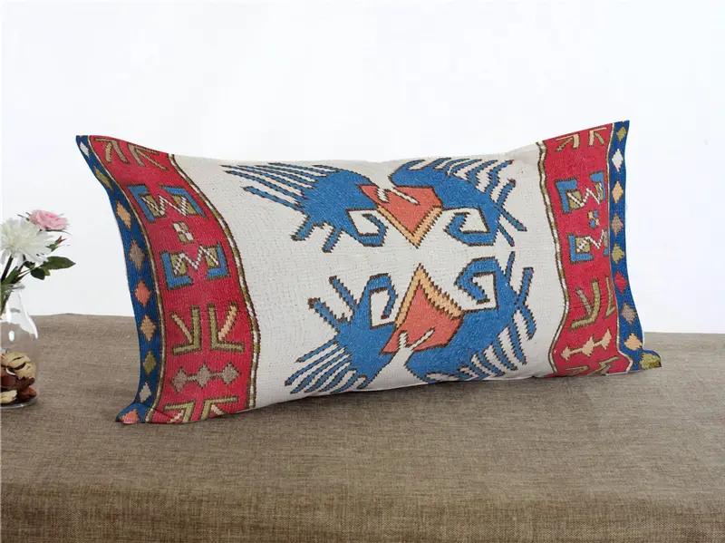 Gesticktes Southwestern-Wurfkissen, Vintage-Chenille-Kissen