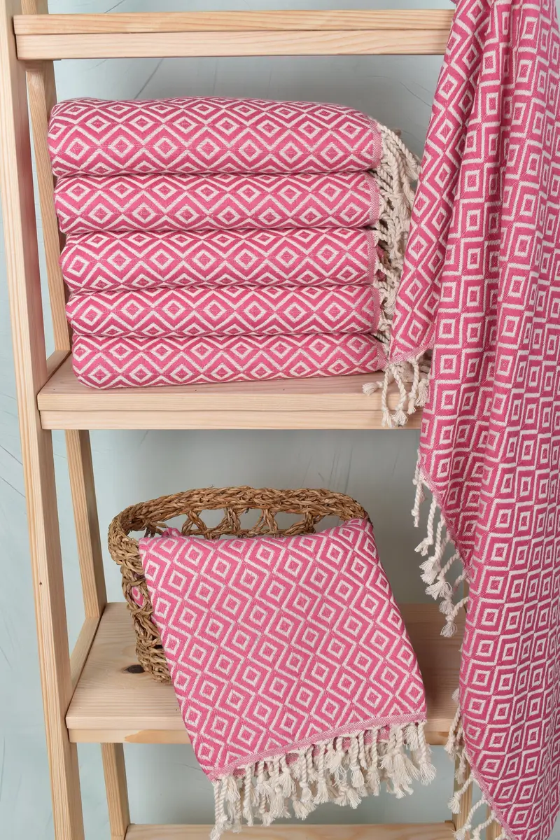 70x40 Cotton Diamond Towel, Turkish Towel Set, Lightweight Turkish towel, Personalised Gift, Fouta towel, Turkish Bath Towel Set, Wedding Favors - 3