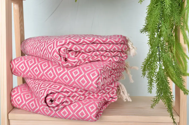 70x40 Cotton Diamond Towel, Turkish Towel Set, Lightweight Turkish towel, Personalised Gift, Fouta towel, Turkish Bath Towel Set, Wedding Favors - 7