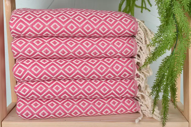 70x40 Cotton Diamond Towel, Turkish Towel Set, Lightweight Turkish towel, Personalised Gift, Fouta towel, Turkish Bath Towel Set, Wedding Favors - 2