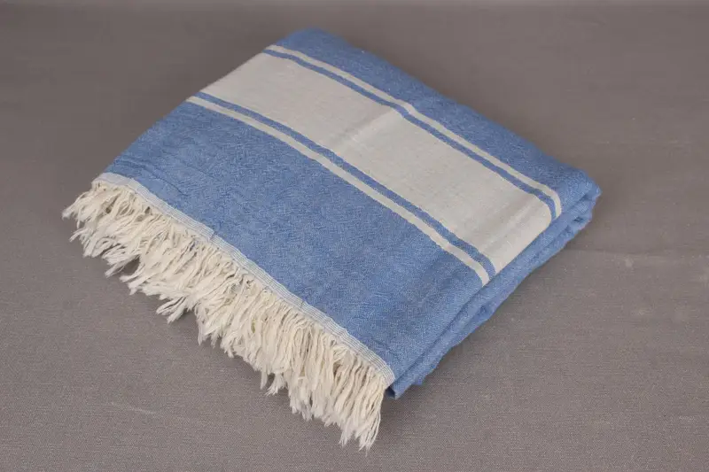 Shower Curtain, Woven Blanket, Decorative Blanket, Wedding Gift For Bride, Bridesmaid Gifts, Extra Large Tablecloth, 70x60 Cotton Striped Towel - 4